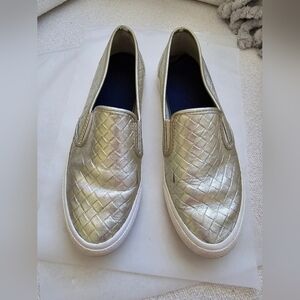 Sperry  Top-Sider Seaside Embossed Slip On‎ Shoes, Platinum, Size 7.5
